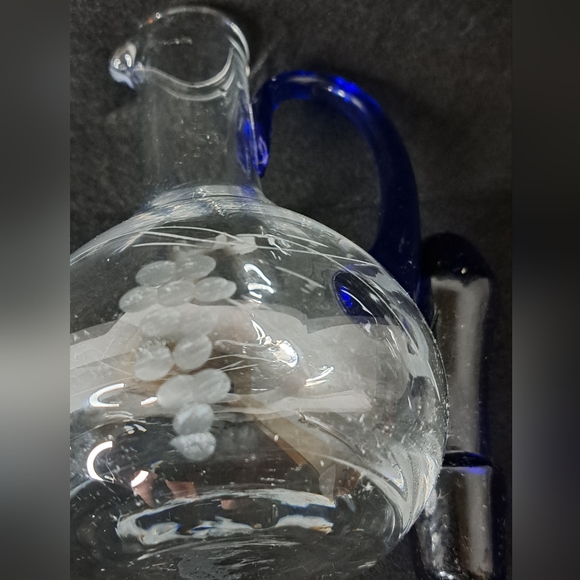 West Virginia art glass cruets, vintage hand blown bottle. - Picture 5 of 6